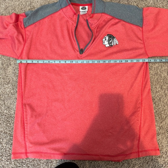 NHL Chicago Blackhawks Pullover 1/4 Zip Up Coral Gray XL/XG Long Sleeve - Picture 10 of 11